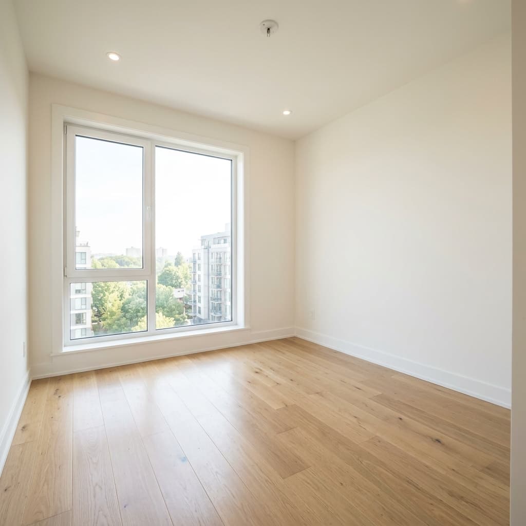 Empty bedroom before virtual staging